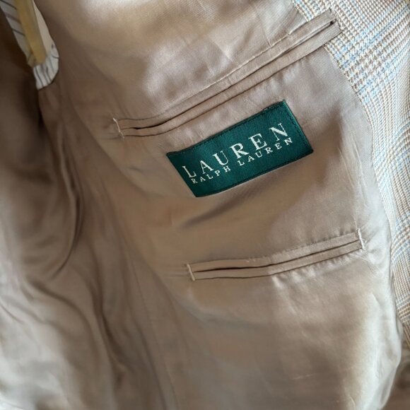 Lauren Ralph Lauren Golden Checkered Blazer Size 44S - Picture 10 of 12